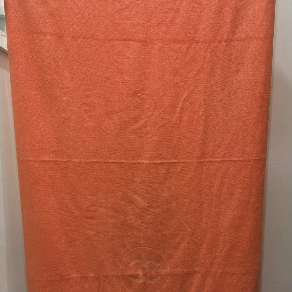 Chanel Orange Beach Towel with Logo